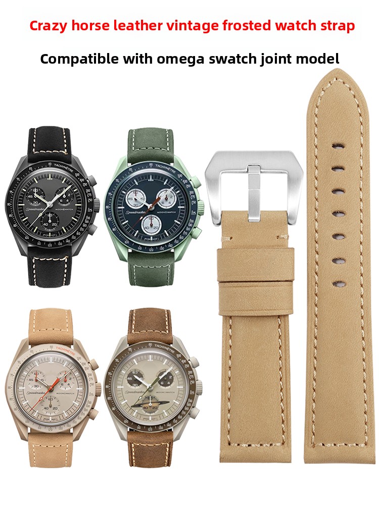 Omega Watch Speedmaster - Leren horlogeband voor Omega Swatch Joint