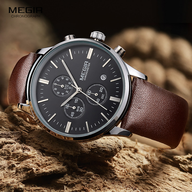 Megir Quartz Horloges Mannen L - Suede Strap Watch recensie en prijs