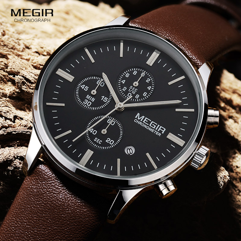 Megir Quartz Horloges Mannen L - Suede Strap Watch recensie en prijs