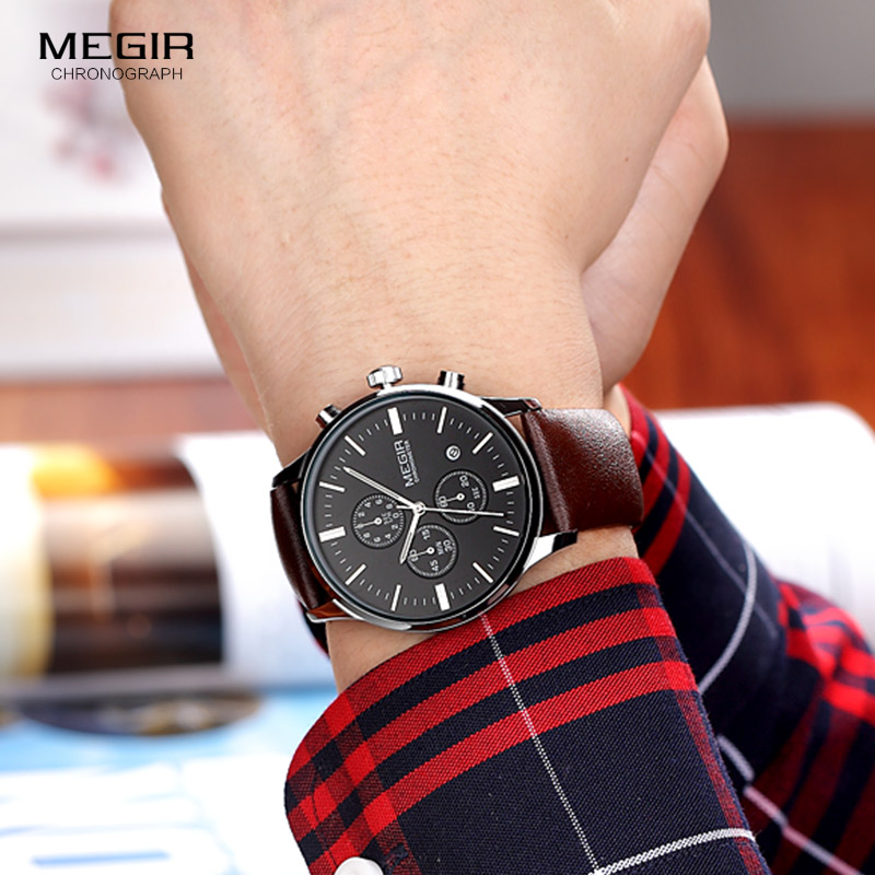 Megir Quartz Horloges Mannen L - Suede Strap Watch recensie en prijs