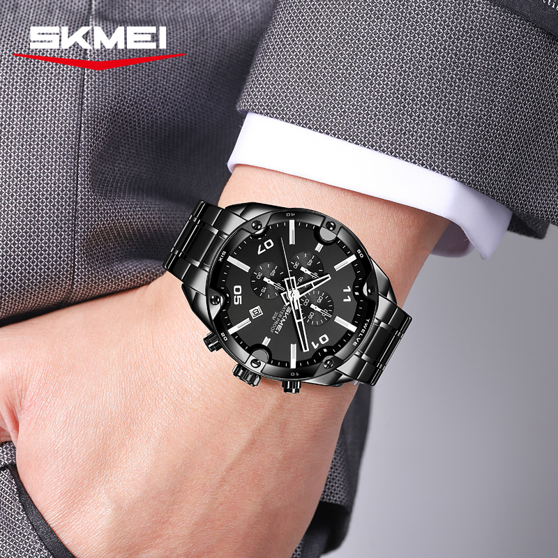 SKMEI 9387 Mode Kalender Chron - Suede Strap Watch recensie en prijs